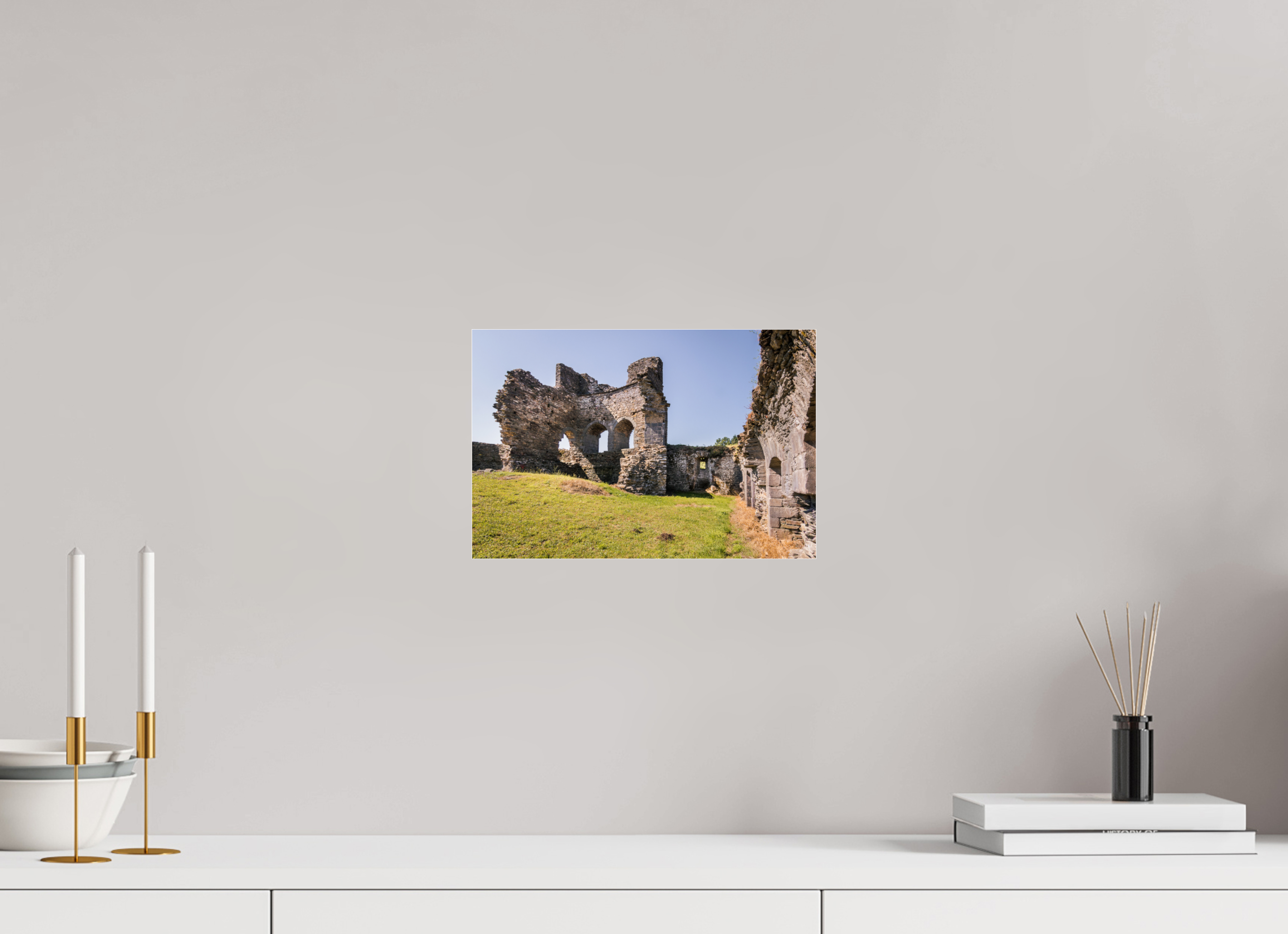 30 x 20 cm, Photo Print Under Acrylic Glass La ruïne du Château de Ségur