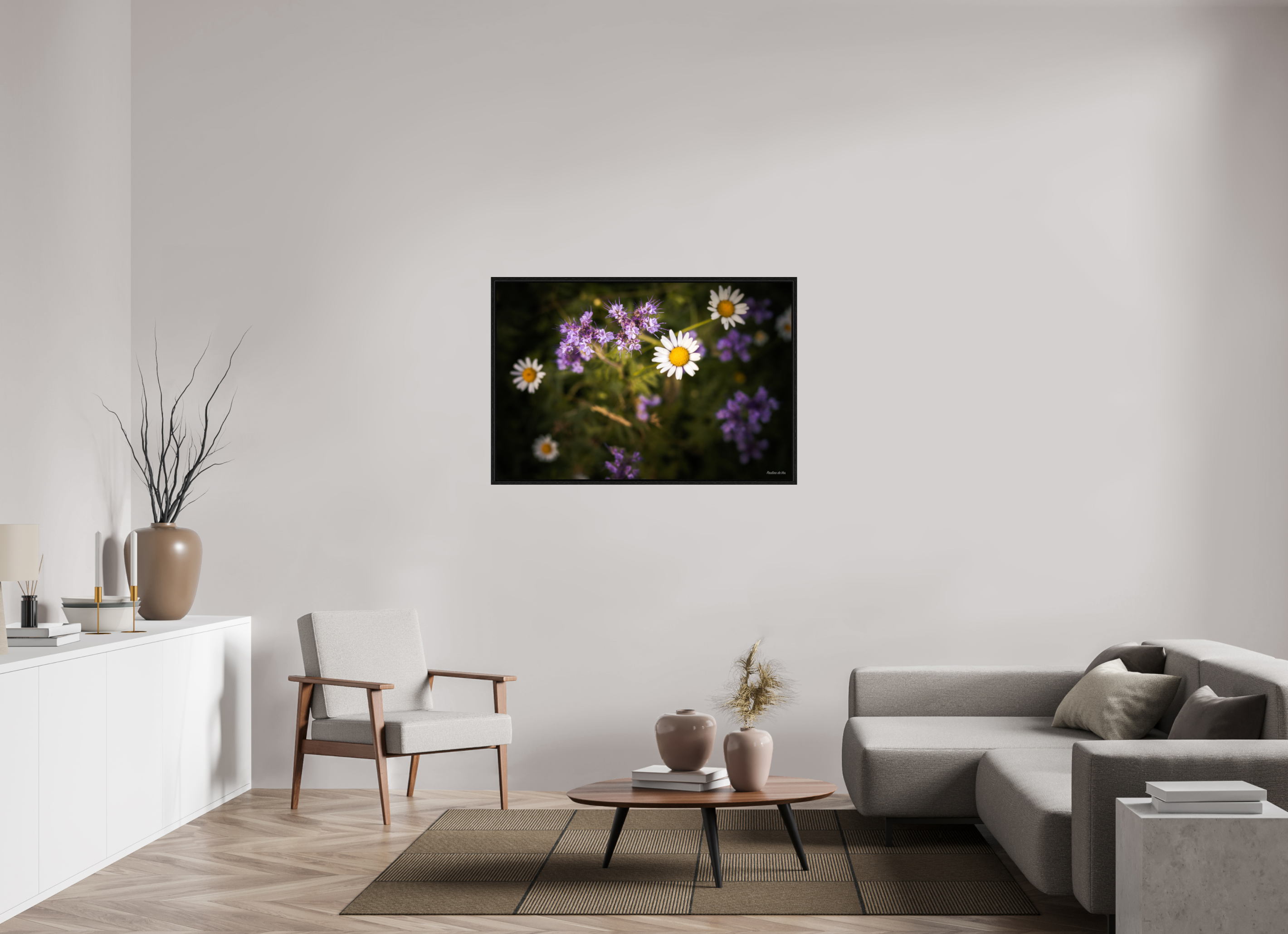 120 x 80 cm, Floater Frame Fleurs dans le Jardin de Gulio à Ségur le Château