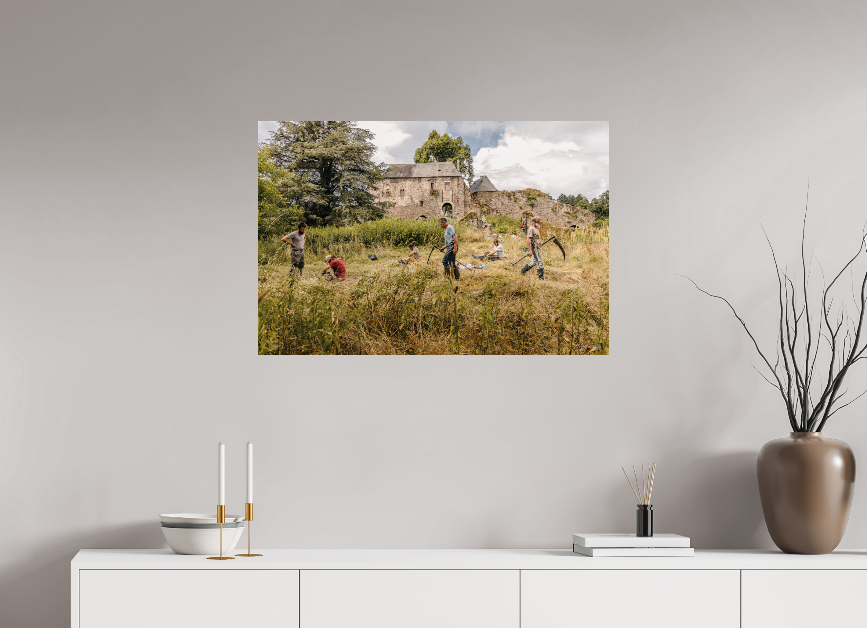 90 x 60 cm, Photo Print On Fuji Crystal DP II Fauchage à la faux à Ségur le Château