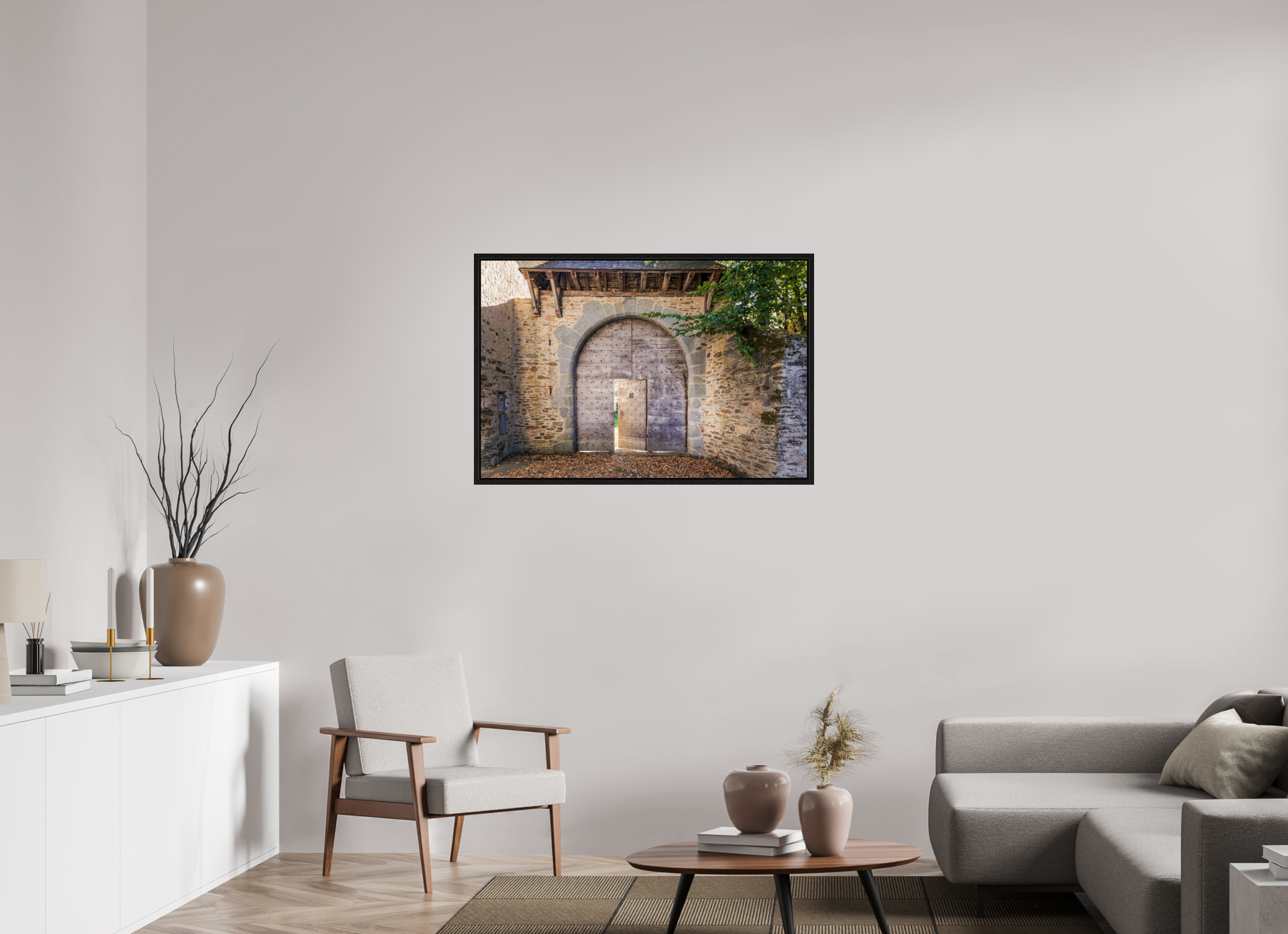 105 x 70 cm, Floater Frame Ancienne porte de Ségur le Château