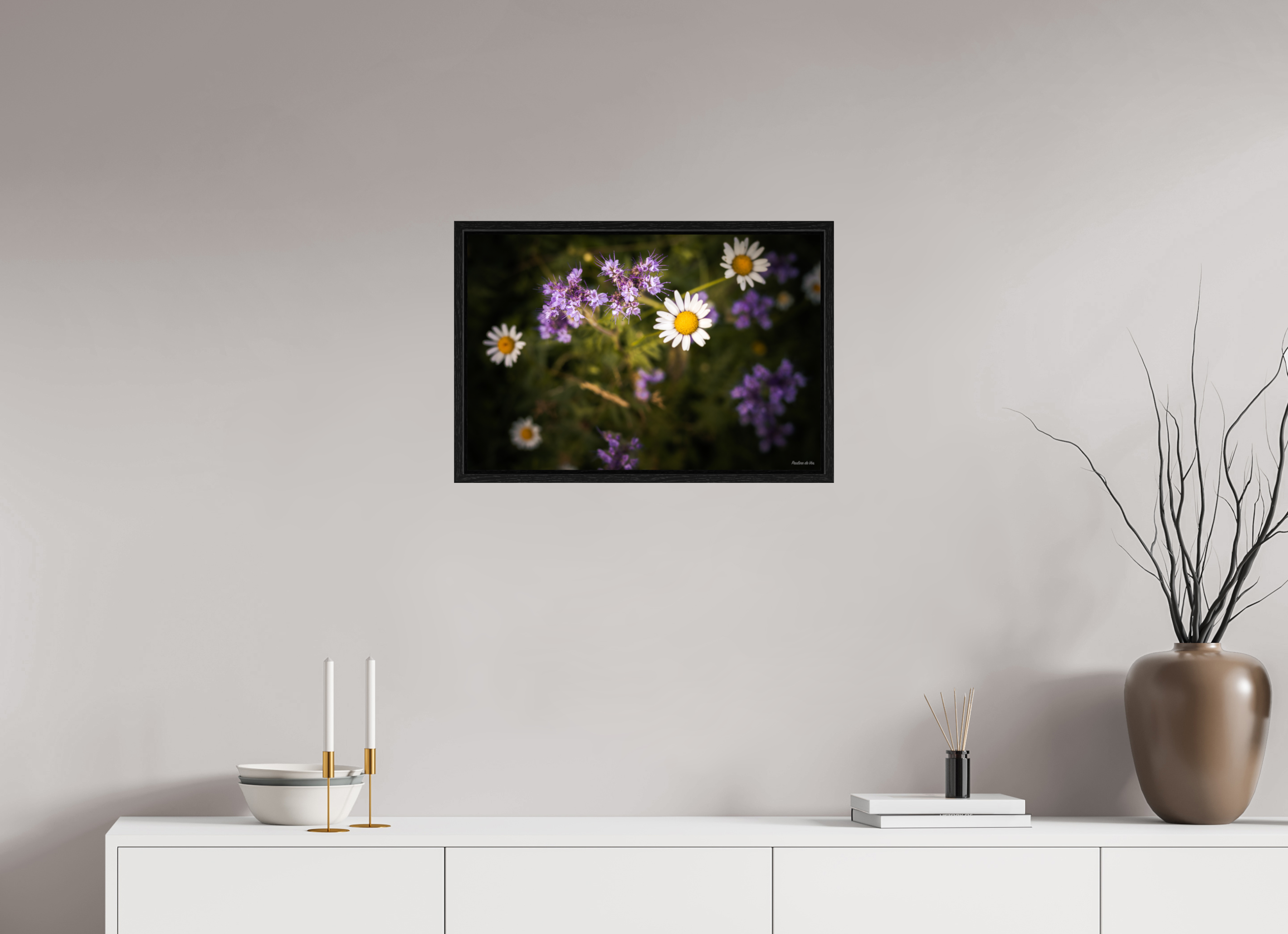 60 x 40 cm, Floater Frame Fleurs dans le Jardin de Gulio à Ségur le Château