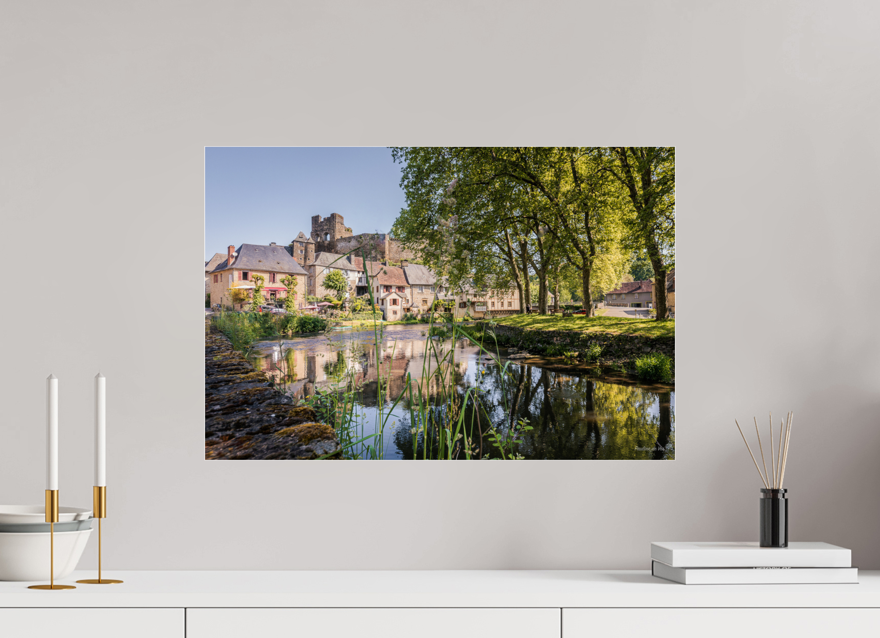 60 x 40 cm, Photo Print Under Acrylic Glass Ségur le Château au lever du soleil