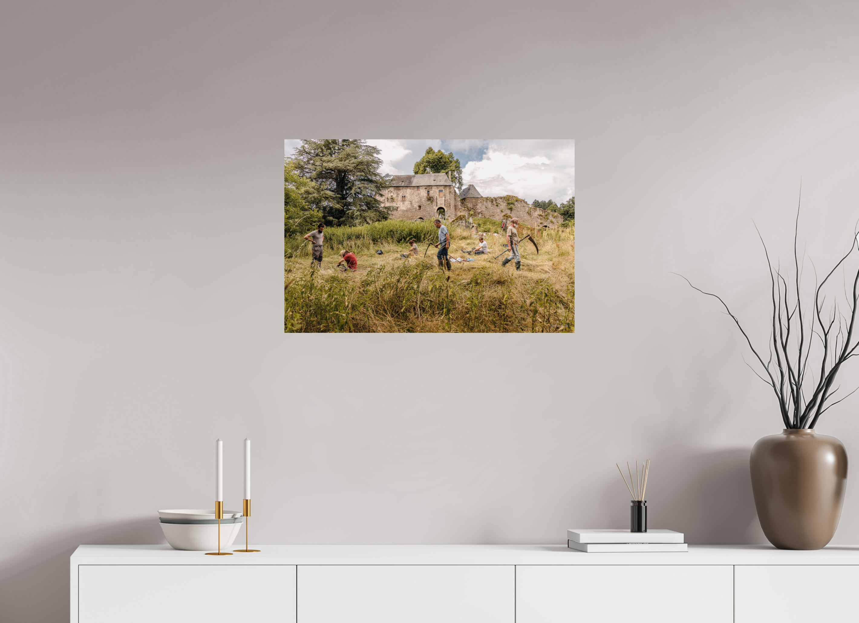 75 x 50 cm, Photo Print On Fuji Crystal DP II Fauchage à la faux à Ségur le Château