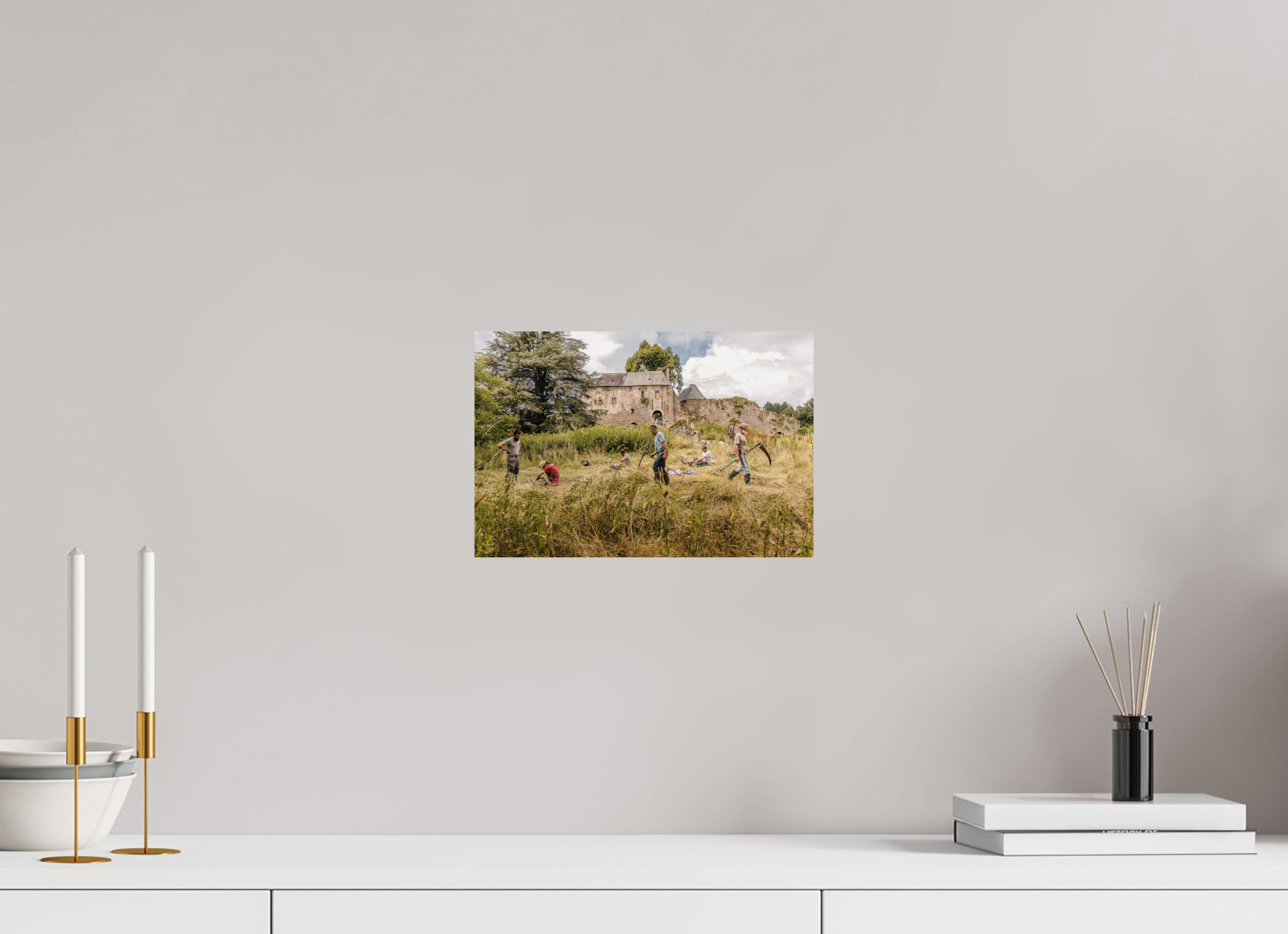 30 x 20 cm, Photo Print On Fuji Crystal DP II Fauchage à la faux à Ségur le Château