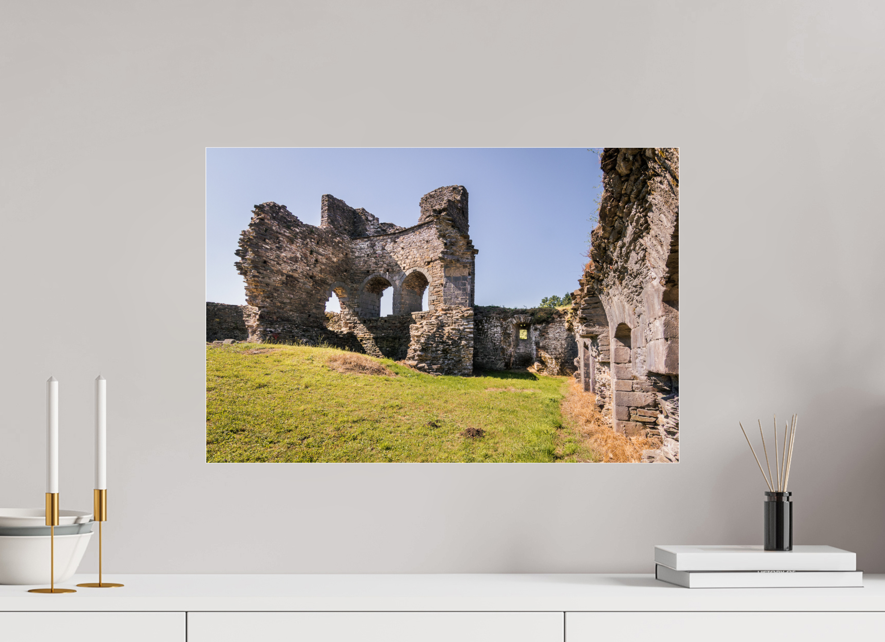 60 x 40 cm, Photo Print Under Acrylic Glass La ruïne du Château de Ségur
