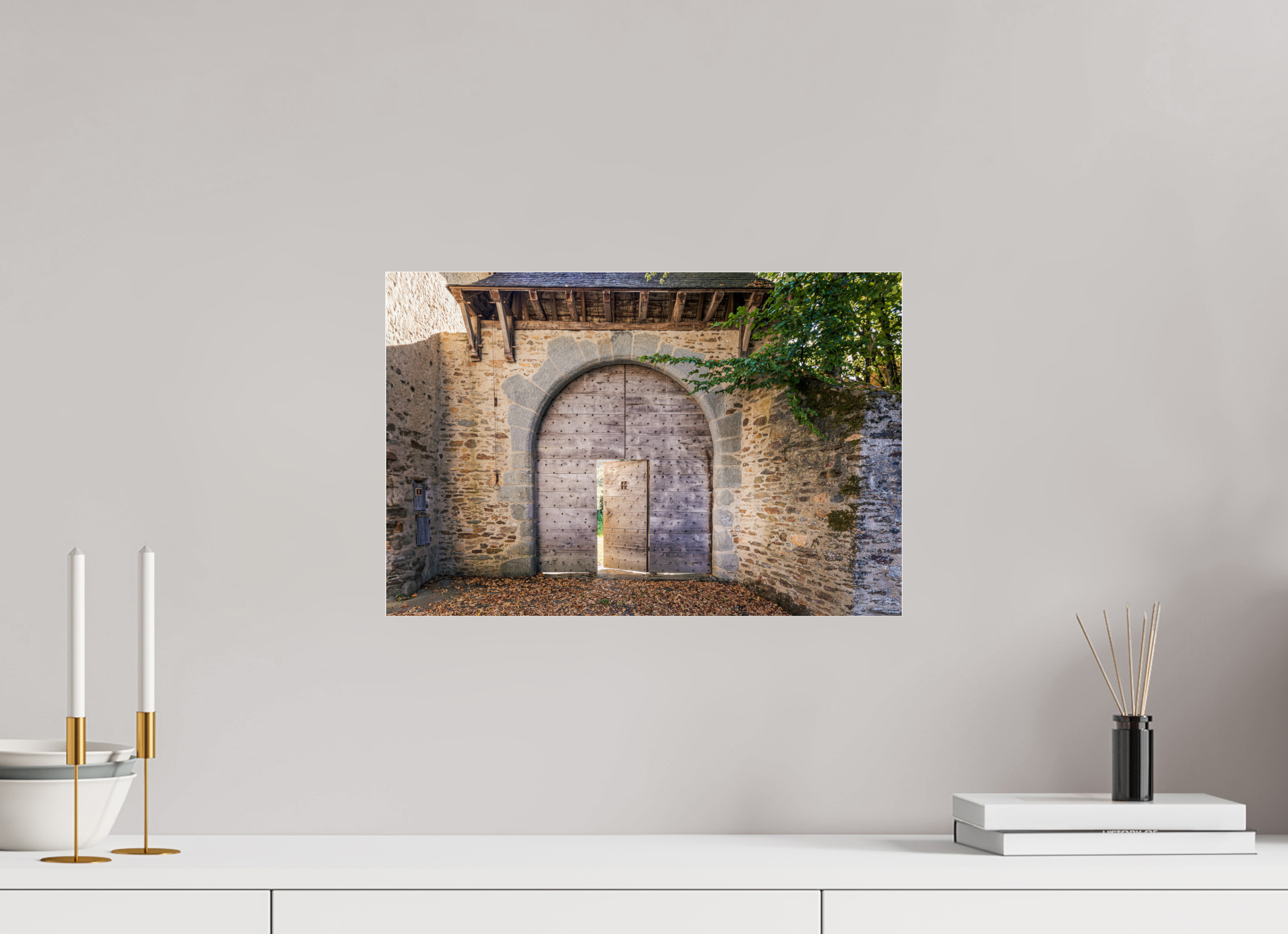 45 x 30 cm, Photo Print Under Acrylic Glass Ancienne porte de Ségur le Château