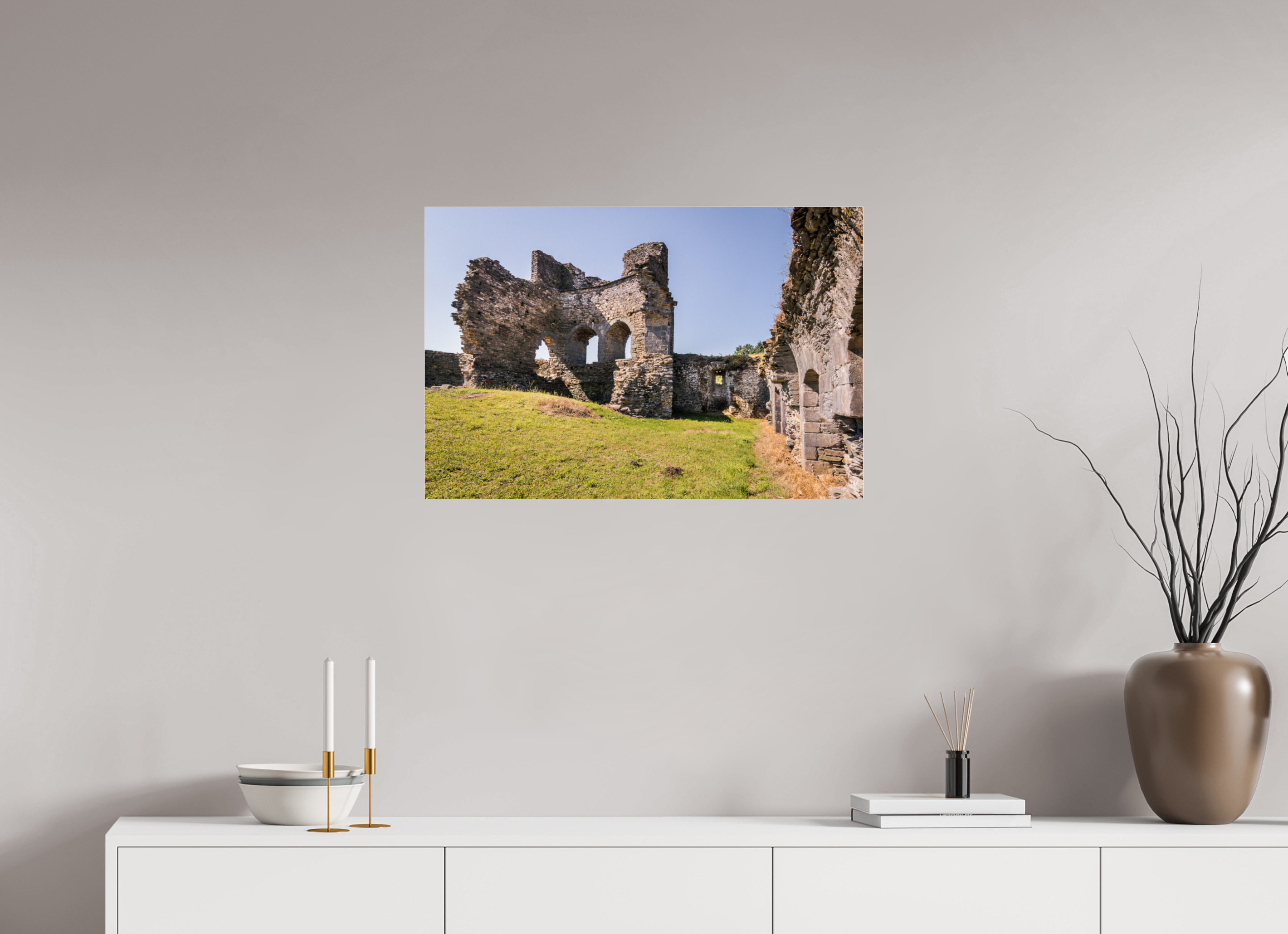 75 x 50 cm, Photo Print Under Acrylic Glass La ruïne du Château de Ségur