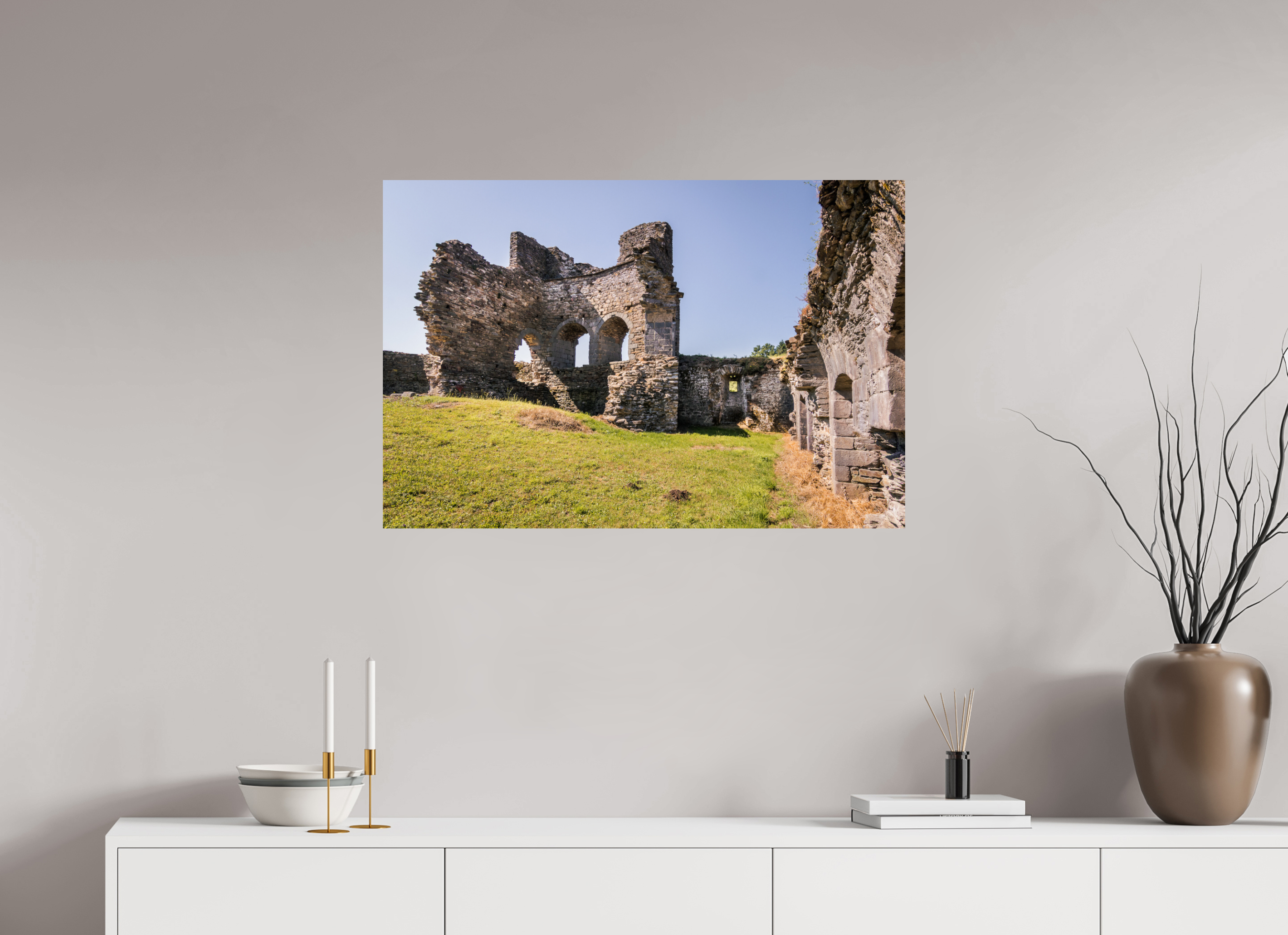 90 x 60 cm, Photo Print On Fuji Crystal DP II La ruïne du Château de Ségur