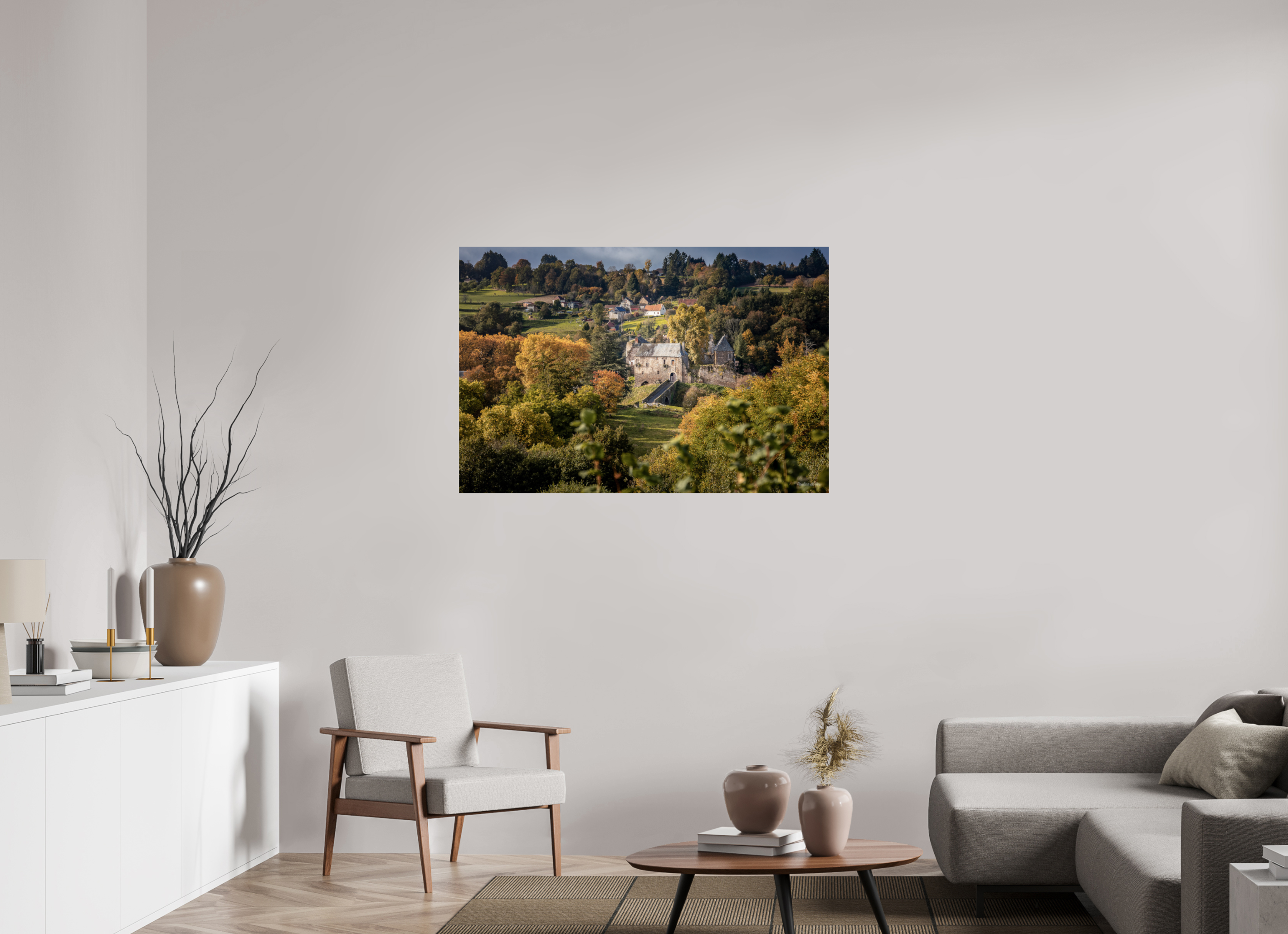 120 x 80 cm, Photo Print On Fuji Crystal DP II Vue sur Ségur le Château