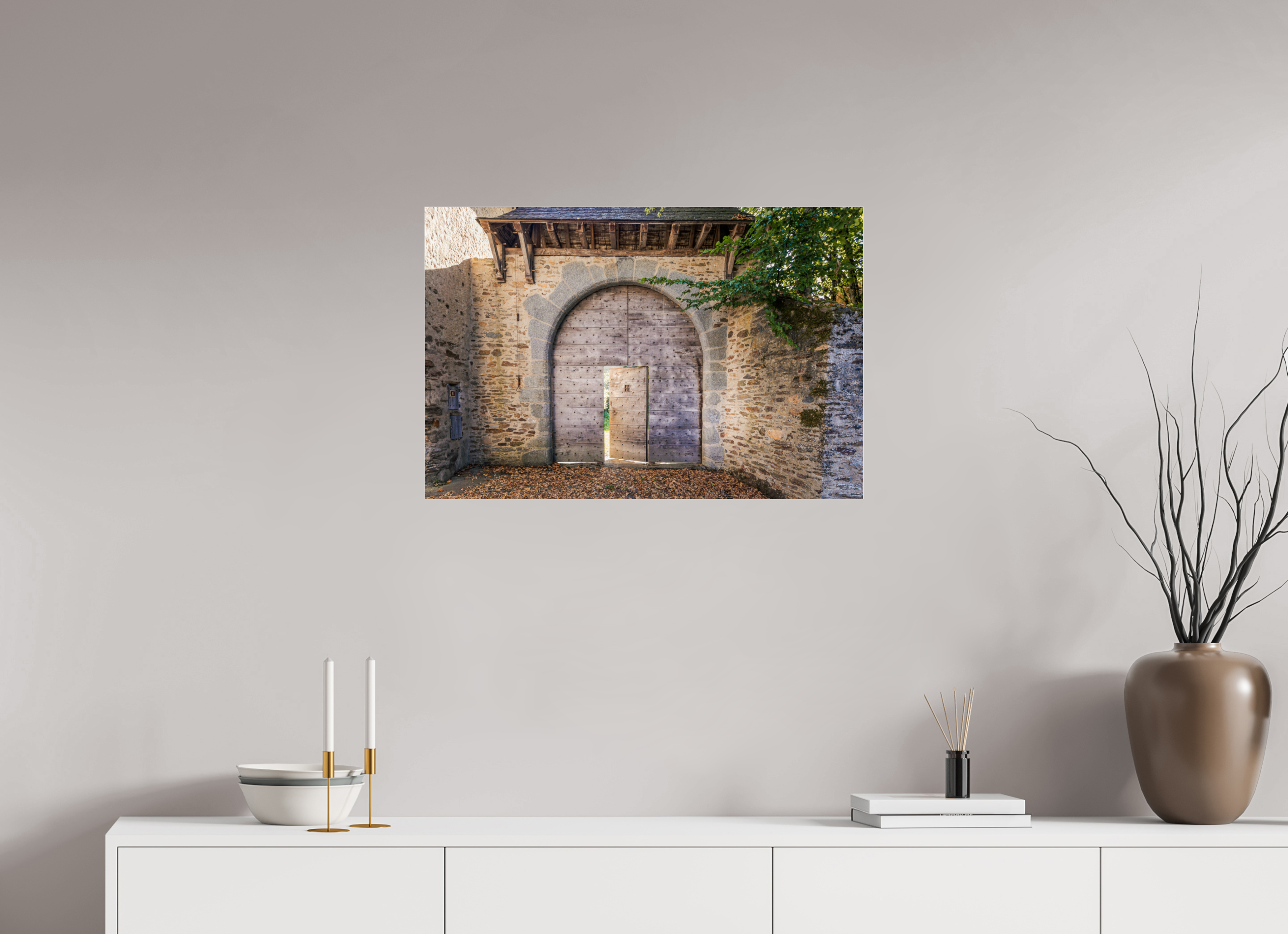 75 x 50 cm, Photo Print Under Acrylic Glass Ancienne porte de Ségur le Château