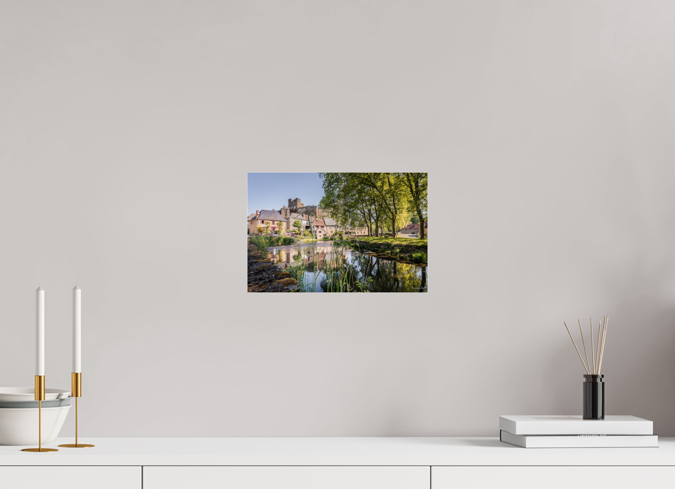 30 x 20 cm, Photo Print Under Acrylic Glass Ségur le Château au lever du soleil