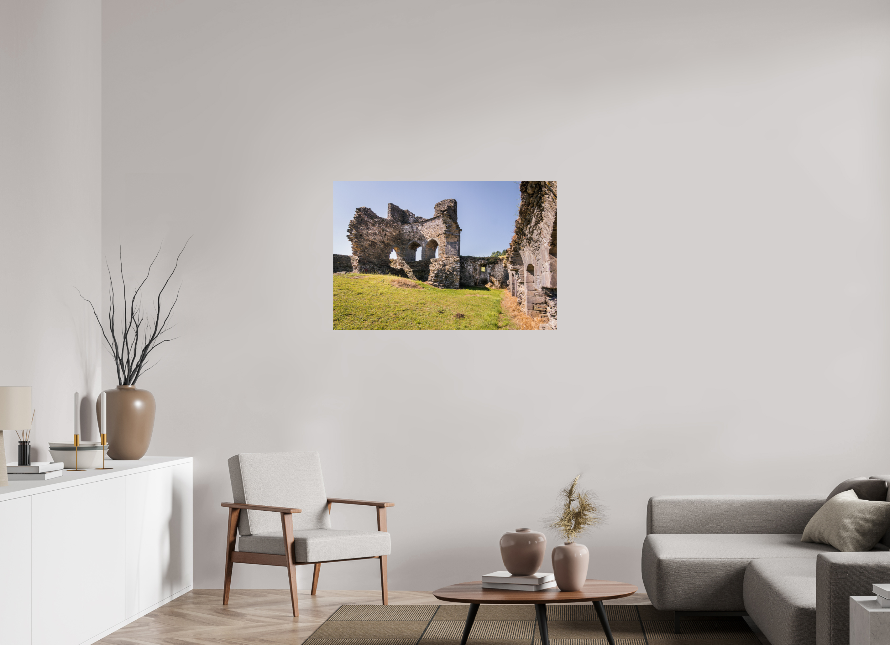 105 x 70 cm, Photo Print On Fuji Crystal DP II La ruïne du Château de Ségur