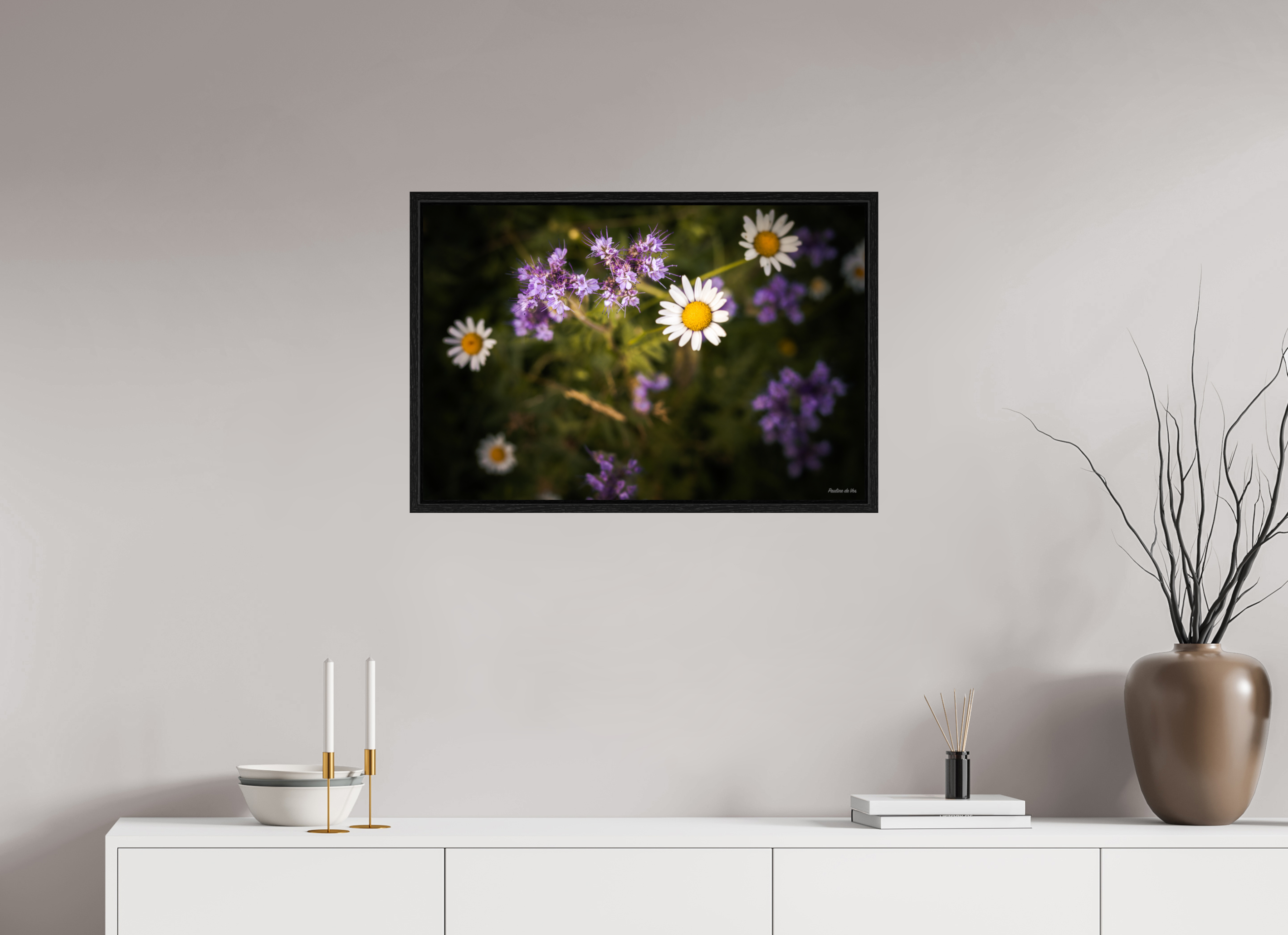 75 x 50 cm, Floater Frame Fleurs dans le Jardin de Gulio à Ségur le Château