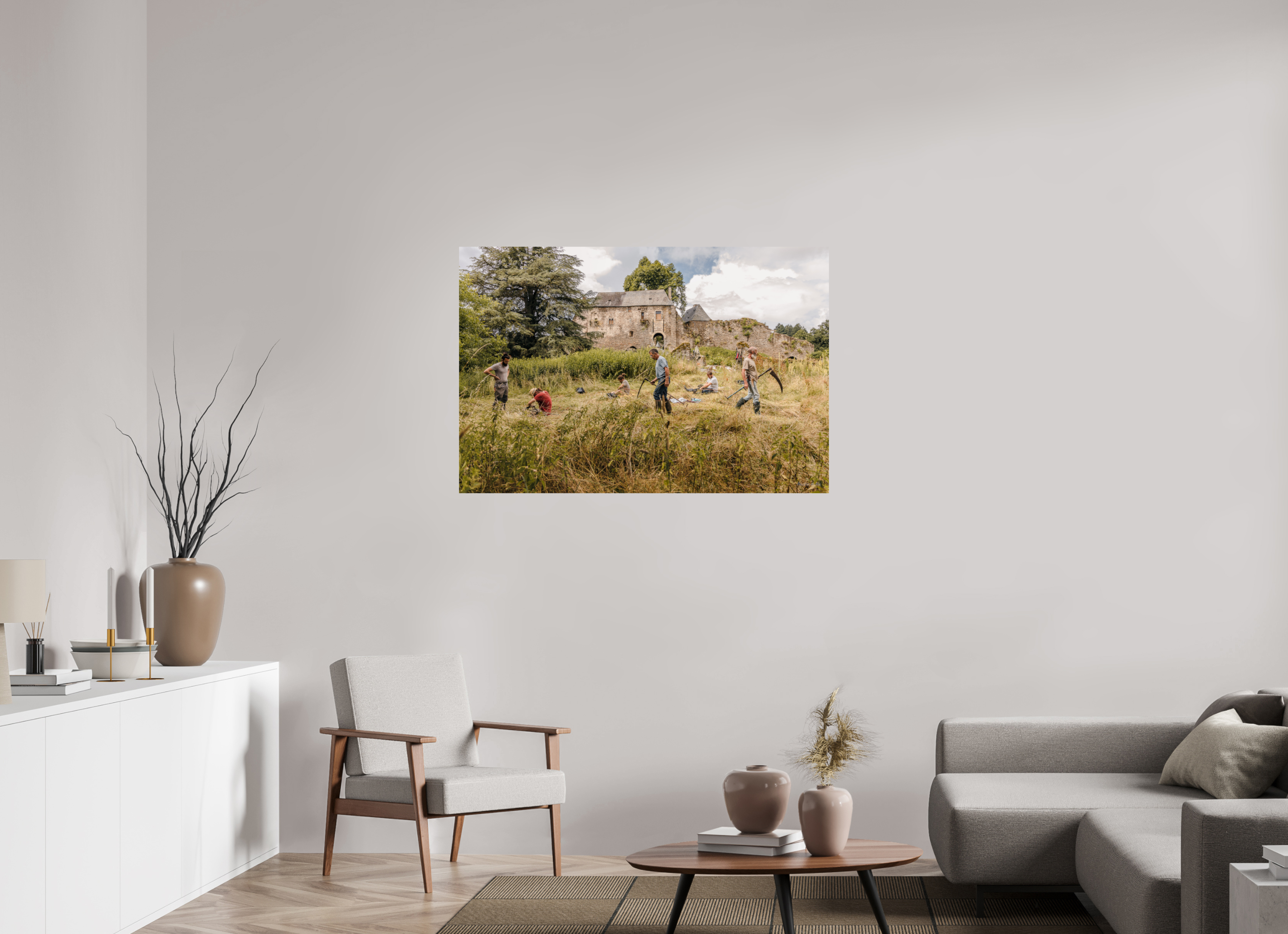 120 x 80 cm, Photo Print On Fuji Crystal DP II Fauchage à la faux à Ségur le Château