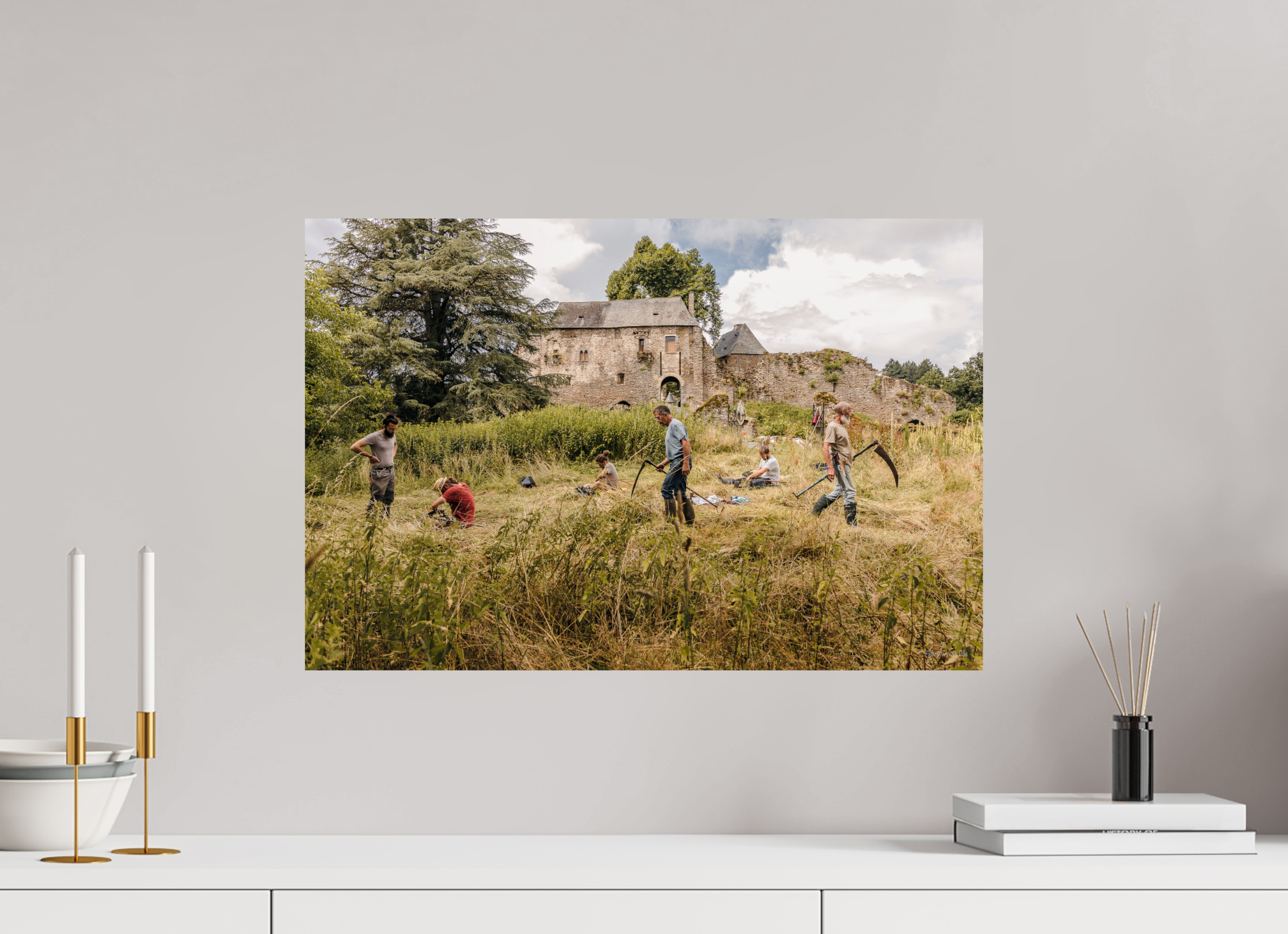 60 x 40 cm, Photo Print On Fuji Crystal DP II Fauchage à la faux à Ségur le Château