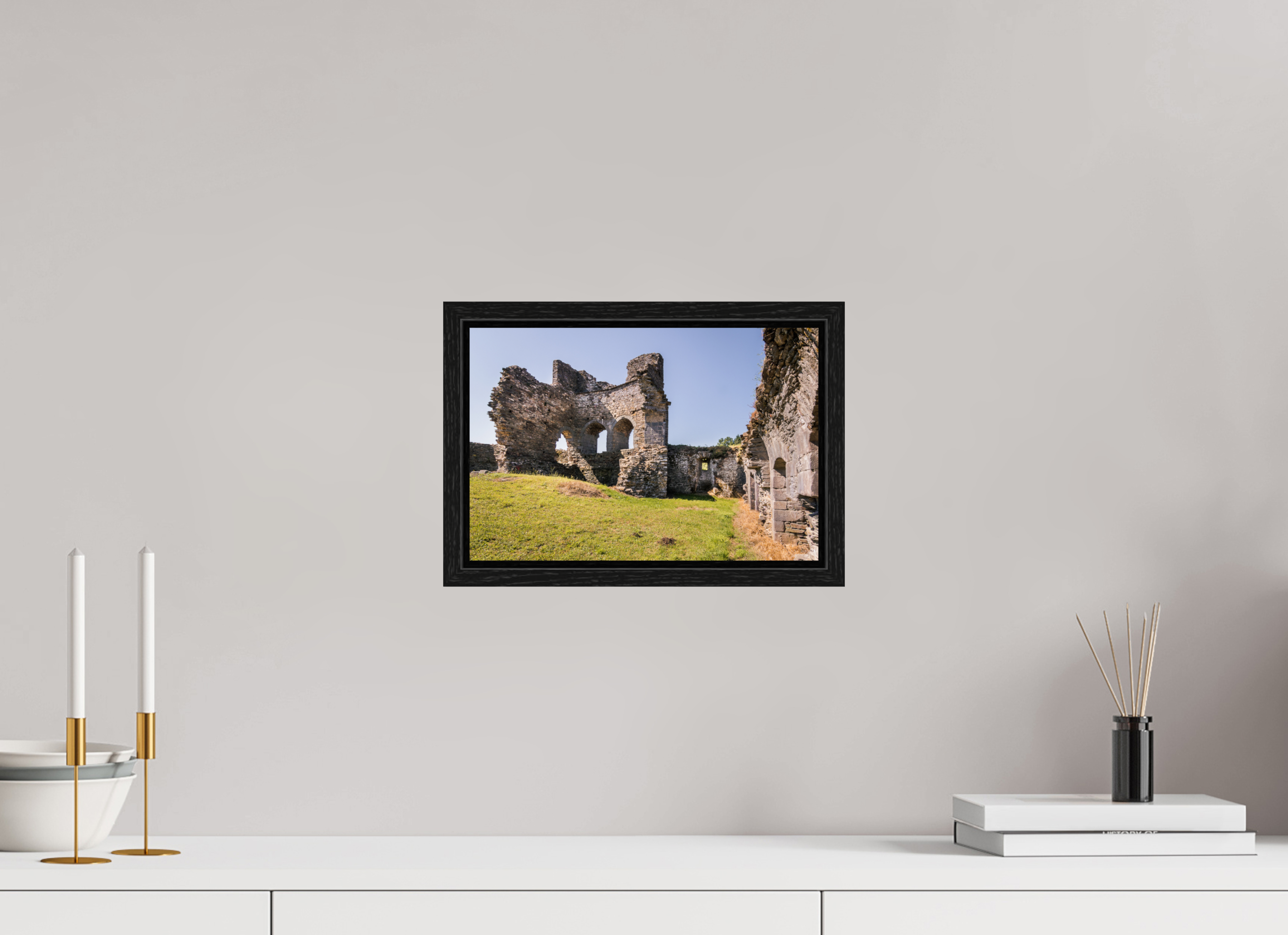 30 x 20 cm, Floater Frame La ruïne du Château de Ségur