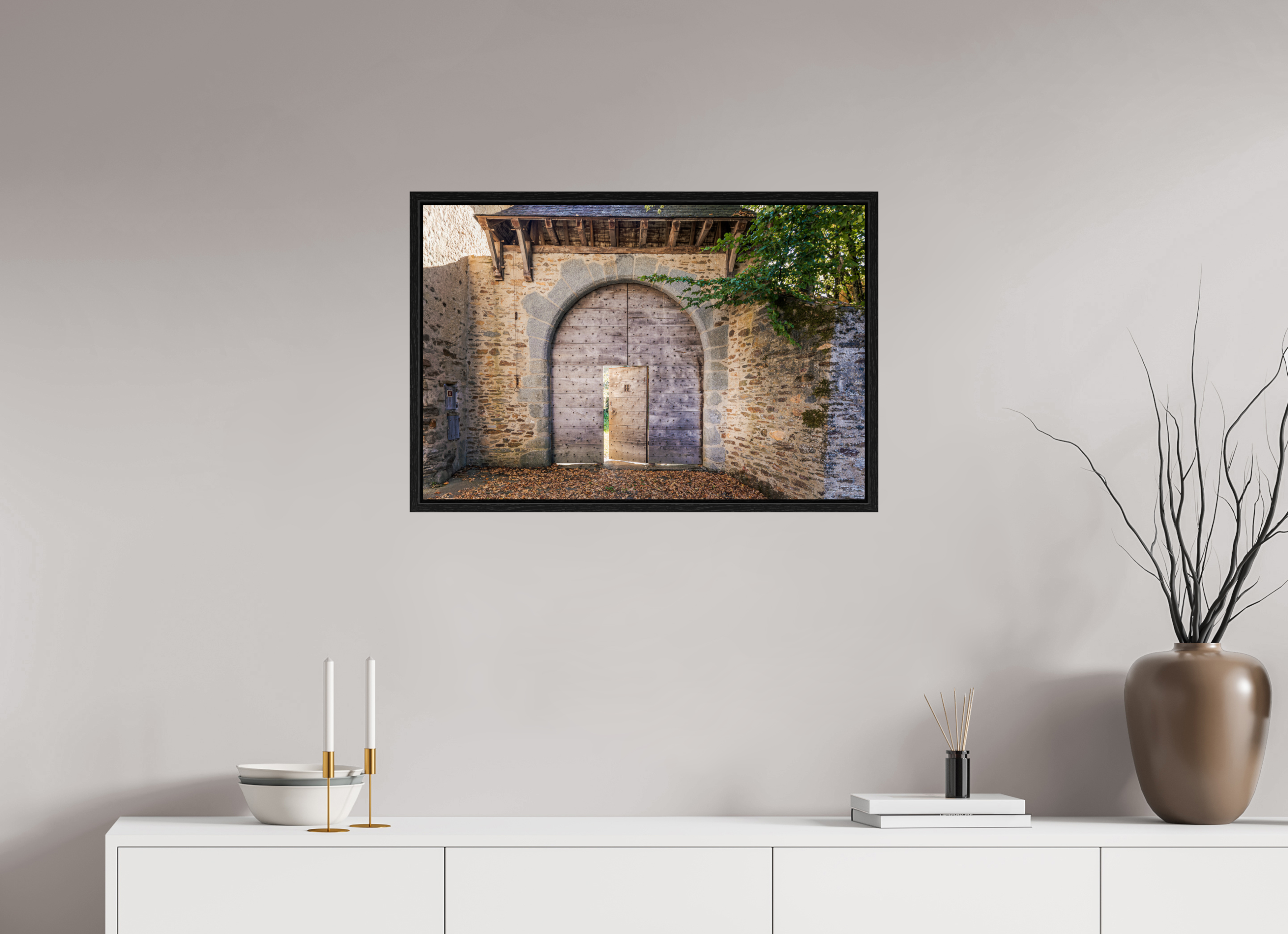 75 x 50 cm, Floater Frame Ancienne porte de Ségur le Château