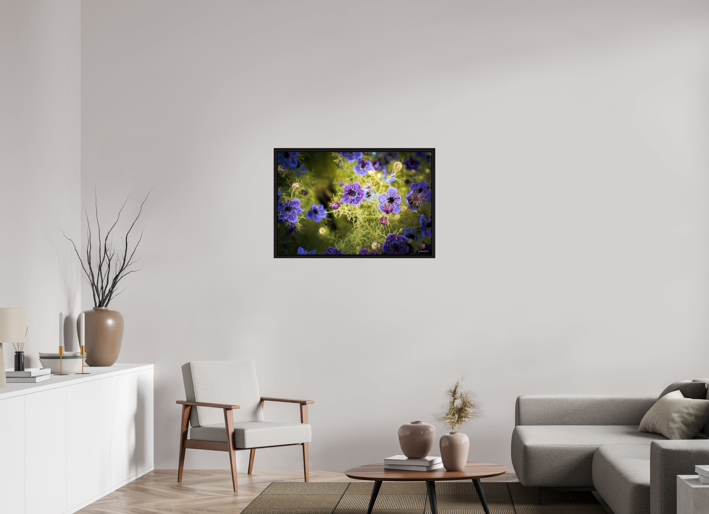90 x 60 cm, Floater Frame Fleurs dans le Jardin de Gulio à Ségur le Château
