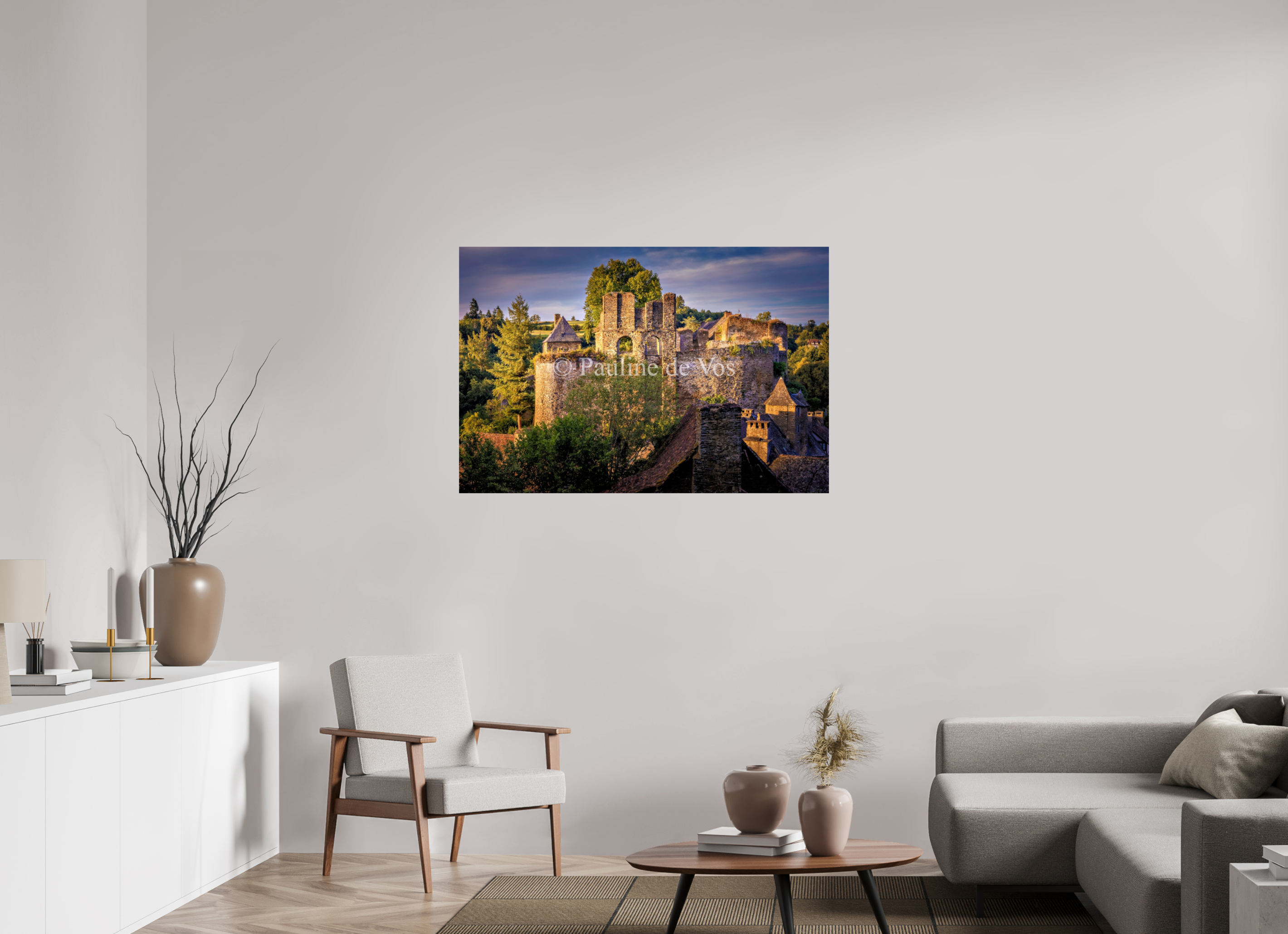 120 x 80 cm, Photo Print On Fuji Crystal DP II Château de Segur au coucher du soleil