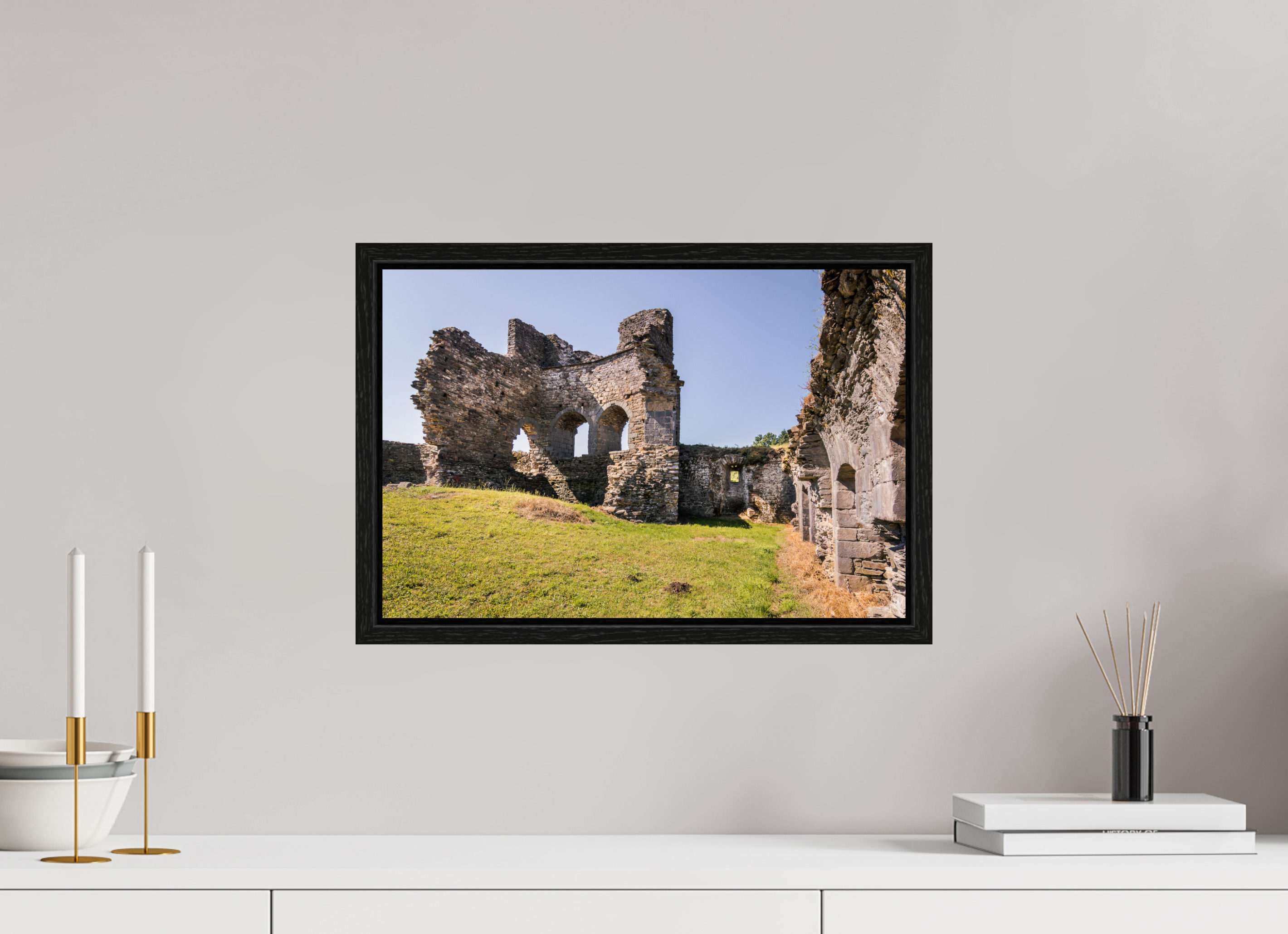 45 x 30 cm, Floater Frame La ruïne du Château de Ségur